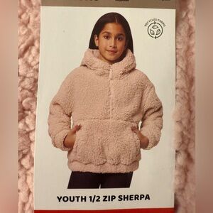 Mondetta Kids 1/2 Zip Sherpa Hoodie - Light Pink NWT Size Medium 10/12